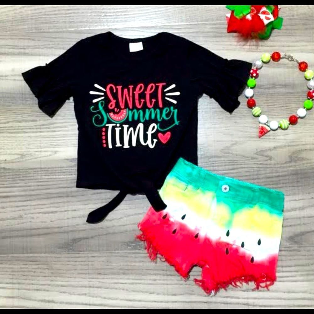 Watermelon shirt with shorts